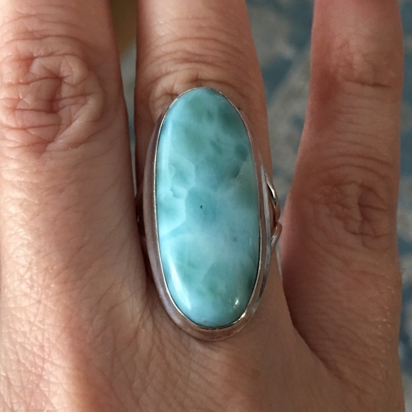 Vintage Jewelry - Larimar sterling silver ring
